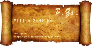 Pillis Zsóka névjegykártya